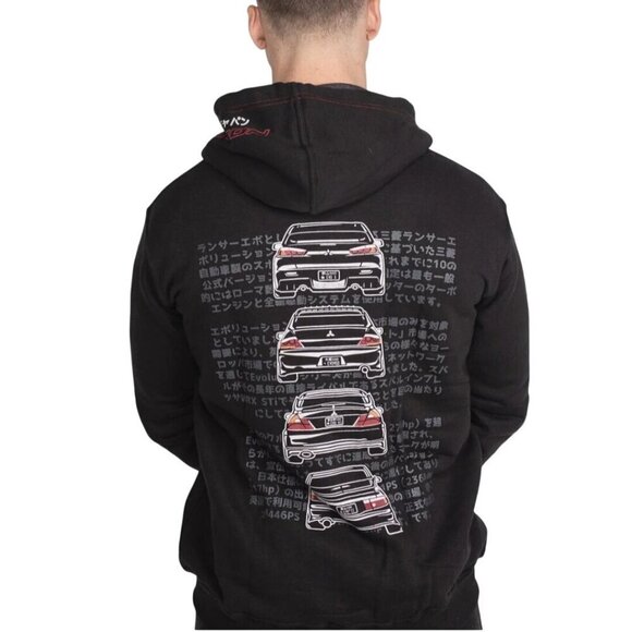 Hardtuned Mitsubishi Evolution Hoodie All Over Graphic Black Logo Size XXL - Picture 4 of 13